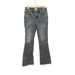 Driftwood Women's Wyatt Light Wash Bell‎ Bottom Boot Cut Raw Hem Jeans Sz 27x33